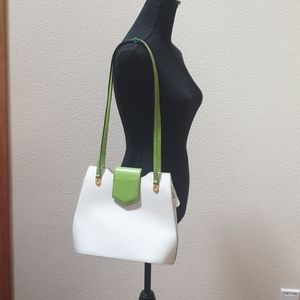 Vintage A.TESTONI White/Green shoulder bag Leather